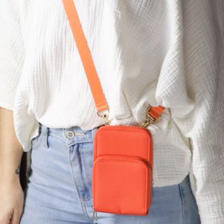 Recycled Nylon Vibrant Orange Phone Bag by Peace of Mind